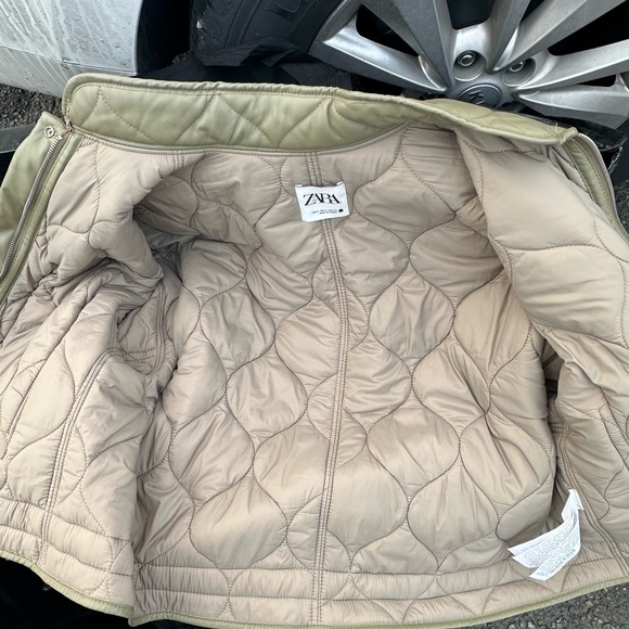 Zara Khaki Quilted Puffer Jacket - Picture 5 of 6